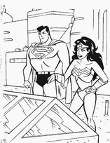 coloriage superman et wonderwoman menent l enquete